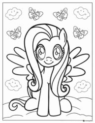My Little Pony Fluttershy with butterflies coloring