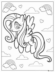 My Little Pony Fluttershy with rainbows coloring