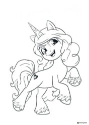 My Little Pony Izzy Moonbow smiling coloring page
