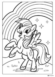 My Little Pony Pegasus with rainbow and stars coloring