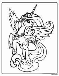 My Little Pony Princess Celestia flying coloring