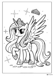 My Little Pony Princess Celestia with stars coloring page