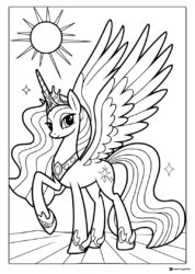 My Little Pony Princess Celestia with sun coloring page