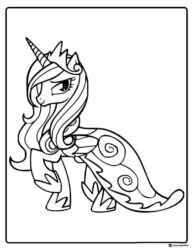 My Little Pony Princess Luna looking regal coloring page