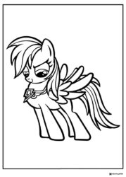 My Little Pony Rainbow Dash looking down coloring