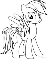 My Little Pony Rainbow Dash standing coloring page