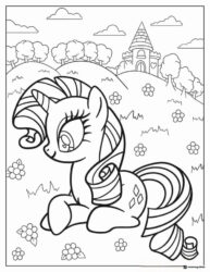 My Little Pony Rarity in field coloring page