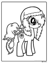 My Little Pony Scootaloo in a Christmas hat coloring page