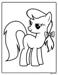 My Little Pony Sweetie Belle with a bow in her mane coloring