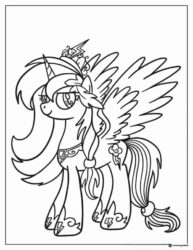 My Little Pony alicorn with crown coloring page
