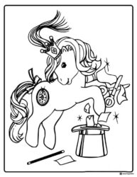 My Little Pony doing magic tricks coloring page