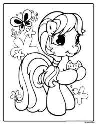 My Little Pony eating a cookie coloring page
