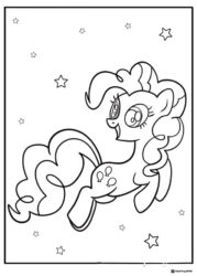 My Little Pony floating with stars coloring page