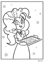 My Little Pony human holding a tray of cookies coloring