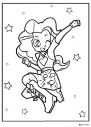 My Little Pony human jumping with stars coloring