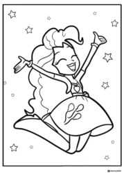 My Little Pony human jumping with thumbs up coloring