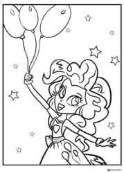 My Little Pony human with balloons and stars coloring
