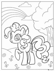 My Little Pony in a field with rainbow coloring