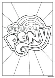 My Little Pony logo with rainbow and sun rays