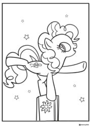 My Little Pony on a pedestal with stars coloring