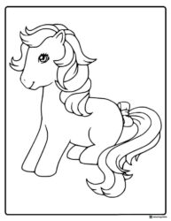 My Little Pony sitting with a bow coloring sheet