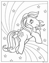 My Little Pony with apples stars and rainbow coloring