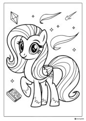 My Little Pony with gems and feathers coloring
