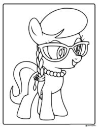 My Little Pony with glasses and pearls coloring page