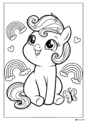 My Little Pony with rainbows and stars coloring