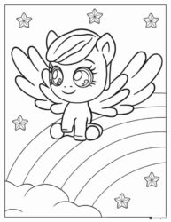 My Little Pony with wings on rainbow coloring