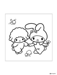 My Melody and My Sweet Piano coloring sheet 1