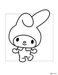 My Melody dancing pose coloring page