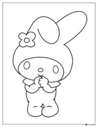 My Melody shy pose coloring page