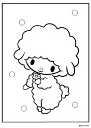 My Melodys friend Piano the lamb coloring page
