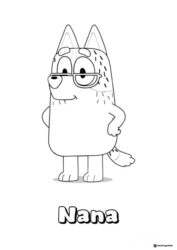 Nana Coloring Page with Glasses and Hands on Her Hips