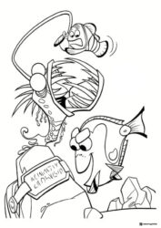 Nemo Dory and Anglerfish Coloring Page