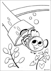 Nemo Going Down Drain Coloring Page