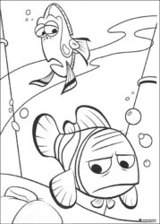 Nemo and Anglerfish Coloring Page