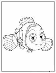 Nemo the Clownfish Smiling Coloring Page