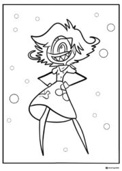 Niffty Coloring Page with Circles in Background