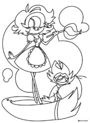 Niffty and Husk Hazbin Hotel Coloring Page