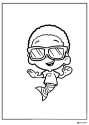 Nonny coloring page wearing cool sunglasses