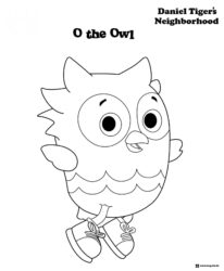 O the Owl jumping coloring page