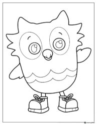 O the Owl waving coloring page