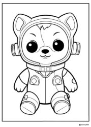 Octonauts Barnacles in spacesuit sitting coloring page