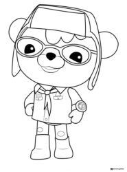 Octonauts Dashi Coloring Page with Glasses