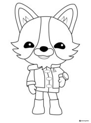 Octonauts Dashi the dog standing coloring page