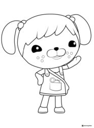 Octonauts Dashi the dog waving coloring page