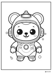 Octonauts Peso in spacesuit standing coloring page