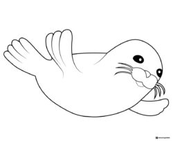 Octonauts happy sea lion coloring page